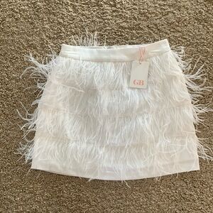 COPY - Gianni Bini Tiered Feather Mini Skirt